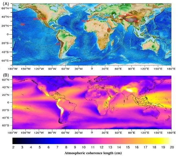 全球大气相干长度空间分布预测结果