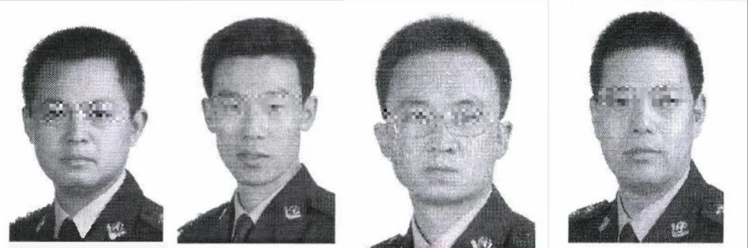 四名涉案狱警，从左至右为葛小军、李文杰、卢兴亮、马志强。