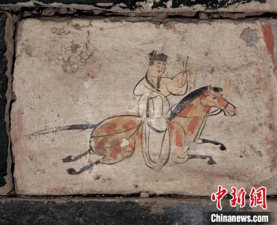 《驿使图》壁画砖　甘肃省博物馆供图
