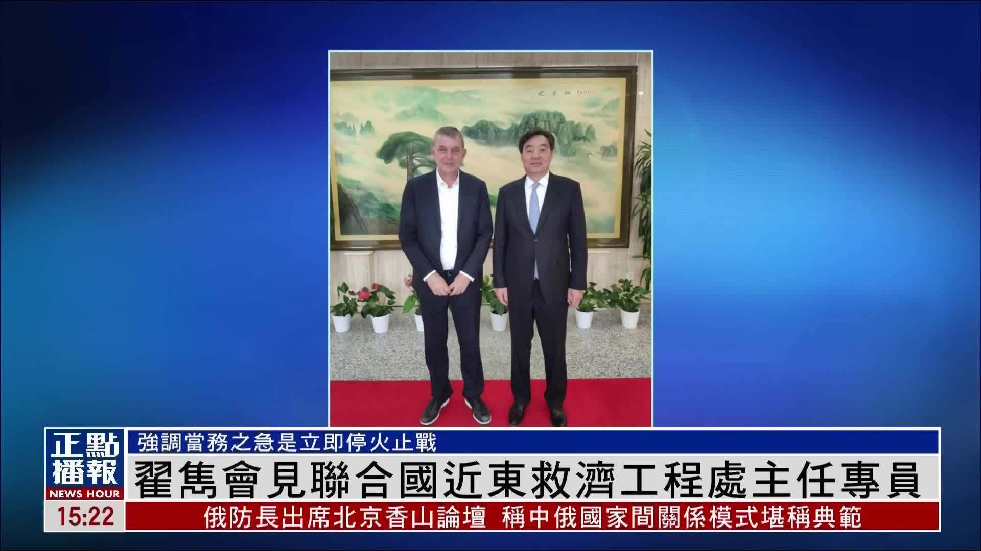 翟隽会见联合国近东救济工程处主任专员