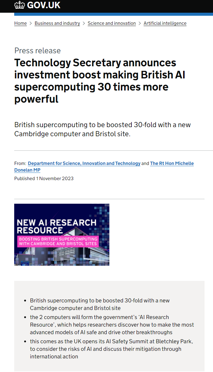 争做AI“领头羊”？英政府拟投资近3亿美元开发超级计算机_凤凰网