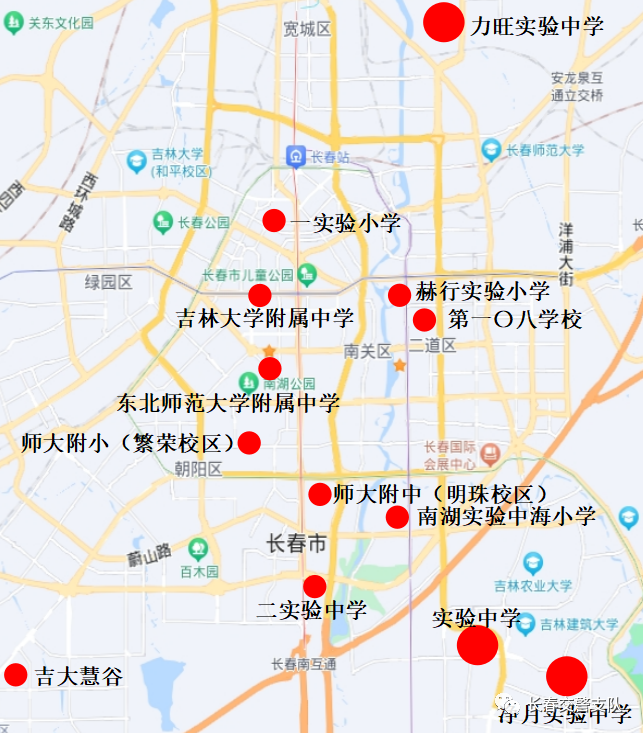 预计30日早高峰对交通有影响的学校分布情况