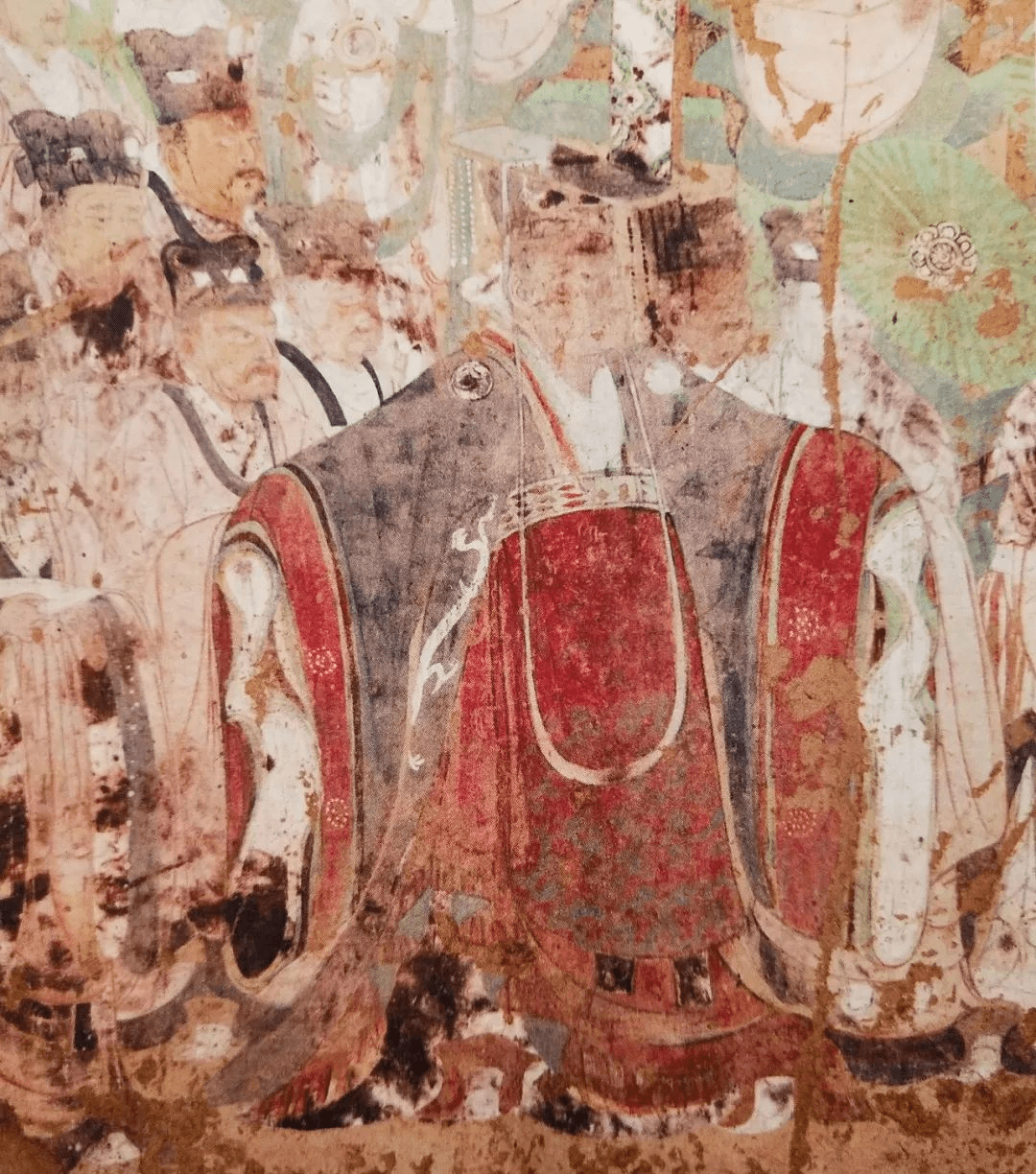 ▲东壁北侧的帝王图 图片来自《敦煌石窟艺术简史》