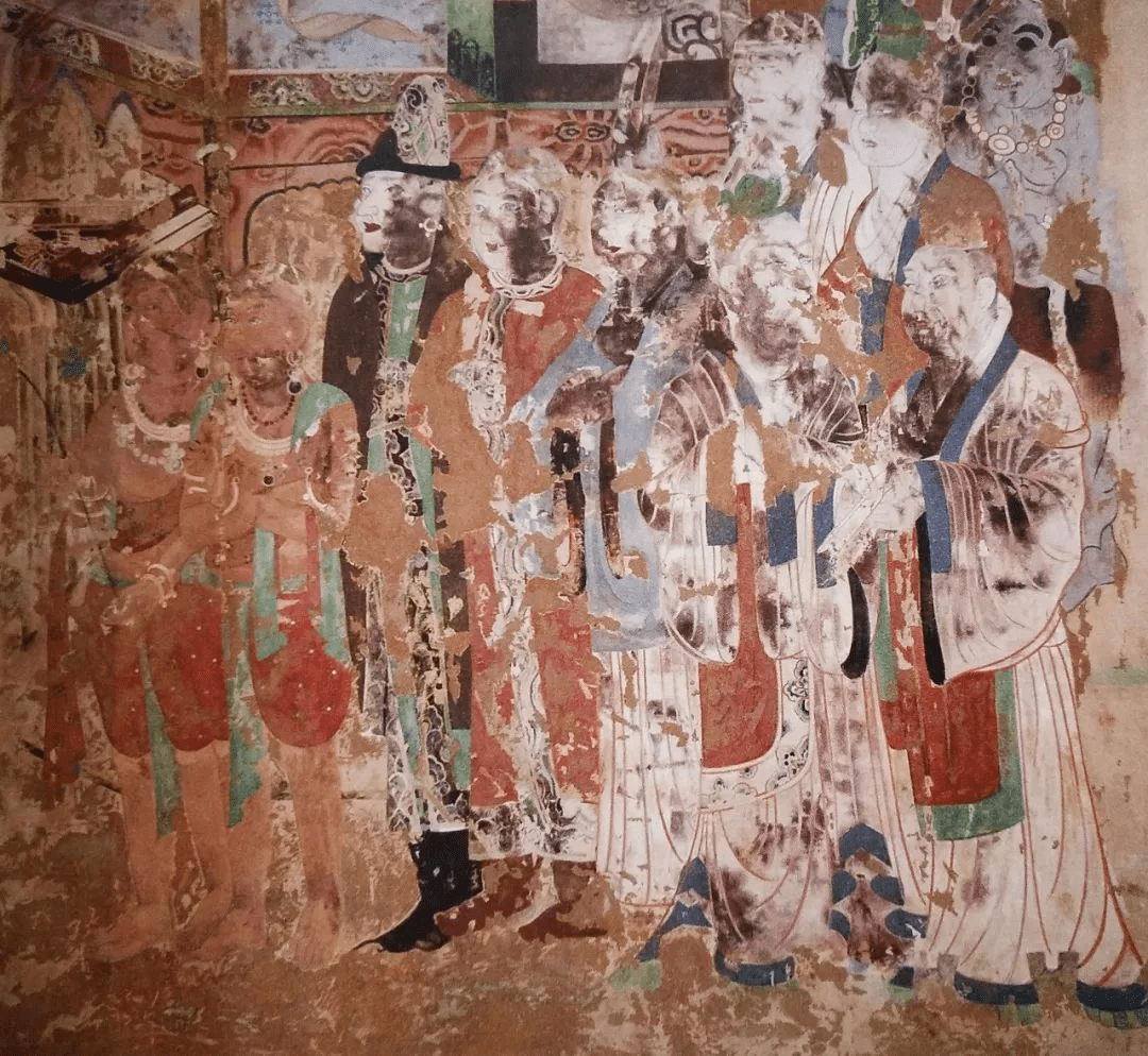 ▲东壁外国人物 图片来自《敦煌石窟艺术简史》