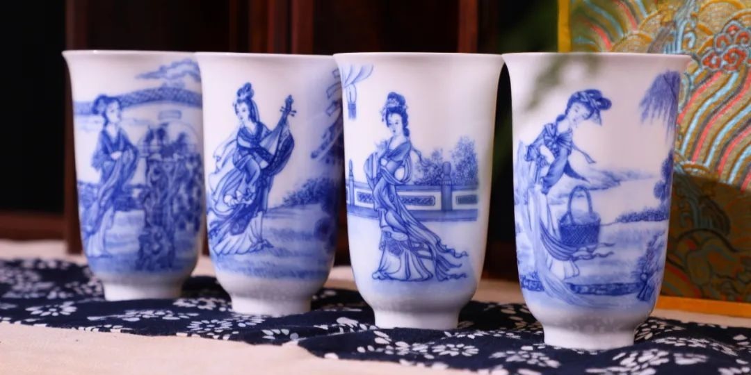 致敬“青花大王”，四大美人青花杯还原神品，惊艳绝伦！_凤凰网