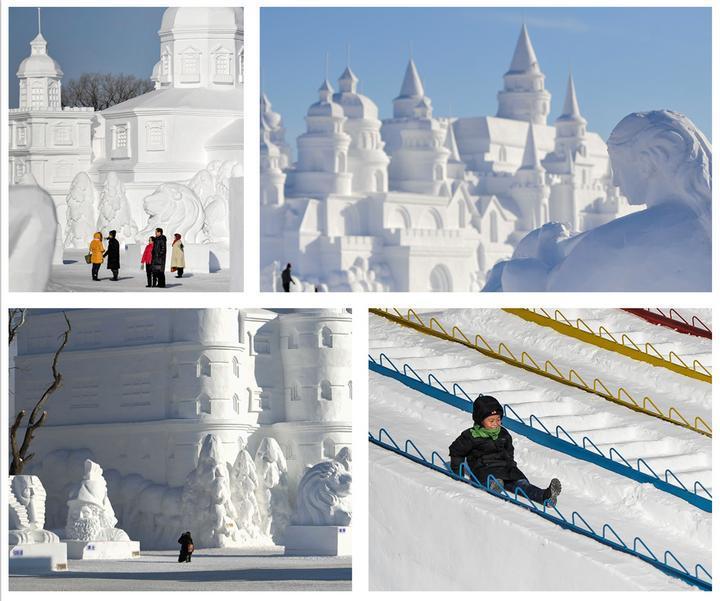 位于净月潭国家森林公园的“雪雕世界”也赚足人气。新华社记者 王昊飞 摄