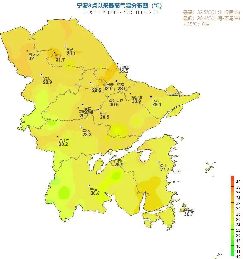 宁波今日多地气温超30不过天气要大变大风降雨降温已安排
