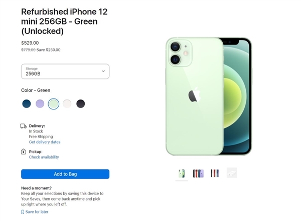 绝版iPhone！iPhone 12 mini官翻版上架苹果官网：3850元