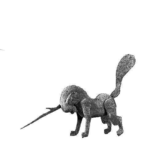 甘肃省酒泉市出土的铜独角兽