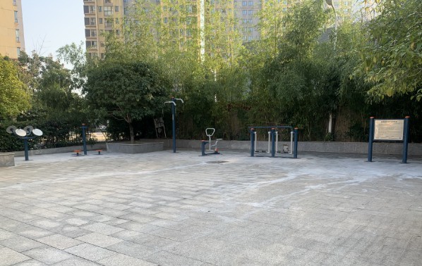 白庙子社区公共服务中心前坪健身器材“焕新”