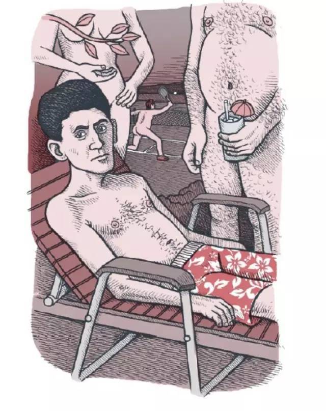 △卡夫卡曾多次去一个裸体天然温泉，但他拒绝脱下裤子，其他客人把他称作“穿泳裤的男人”。