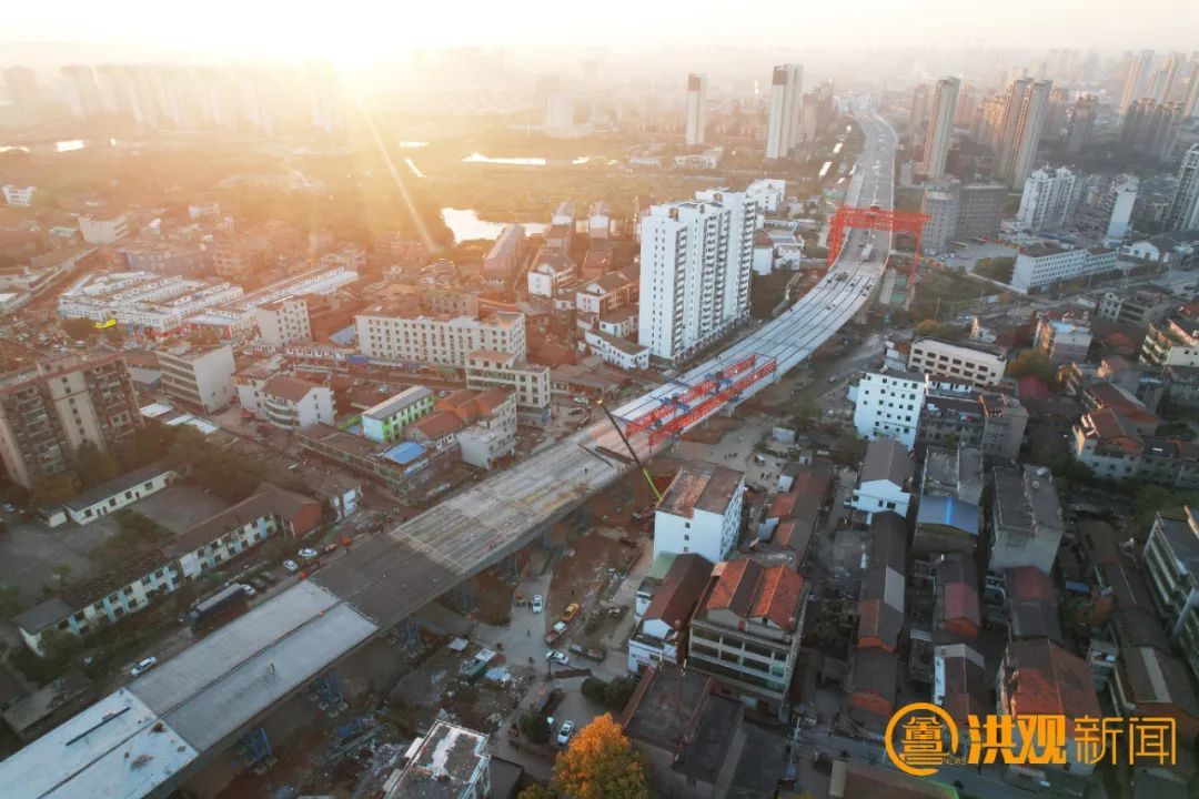 南昌洪腾高架主线(昌东大道至南昌东站段)顺利贯通