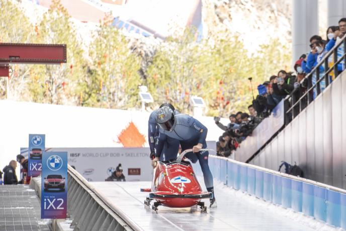 圖為2023-2024賽季國際雪車聯合會雪車和鋼架雪車世界盃延慶站比賽