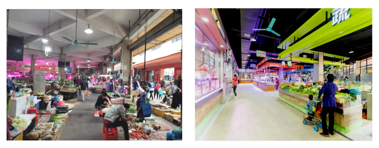 北江市场改造前后对比图