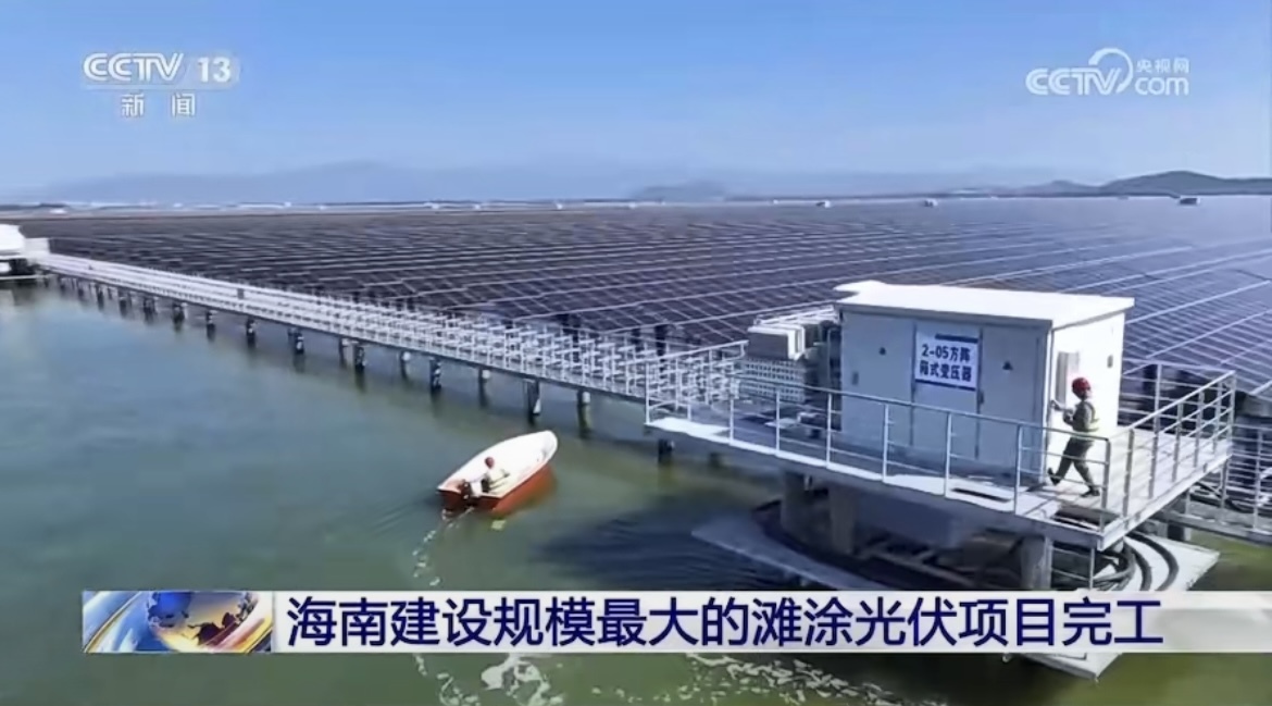 海南省建设规模最大的滩涂光伏项目完工 将在本月底并网