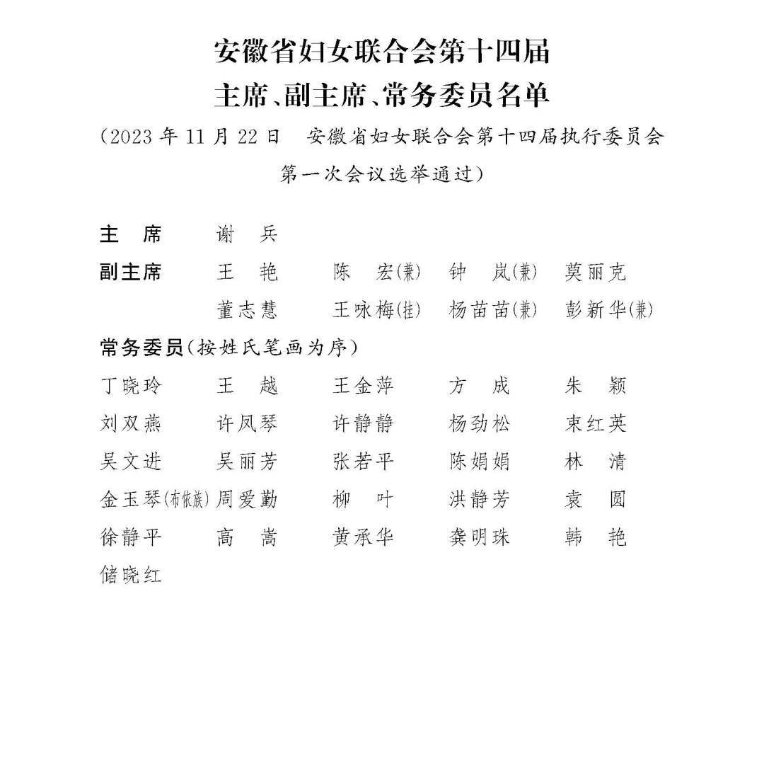 安徽省妇联新一届领导班子选举产生凤凰网安徽_凤凰网