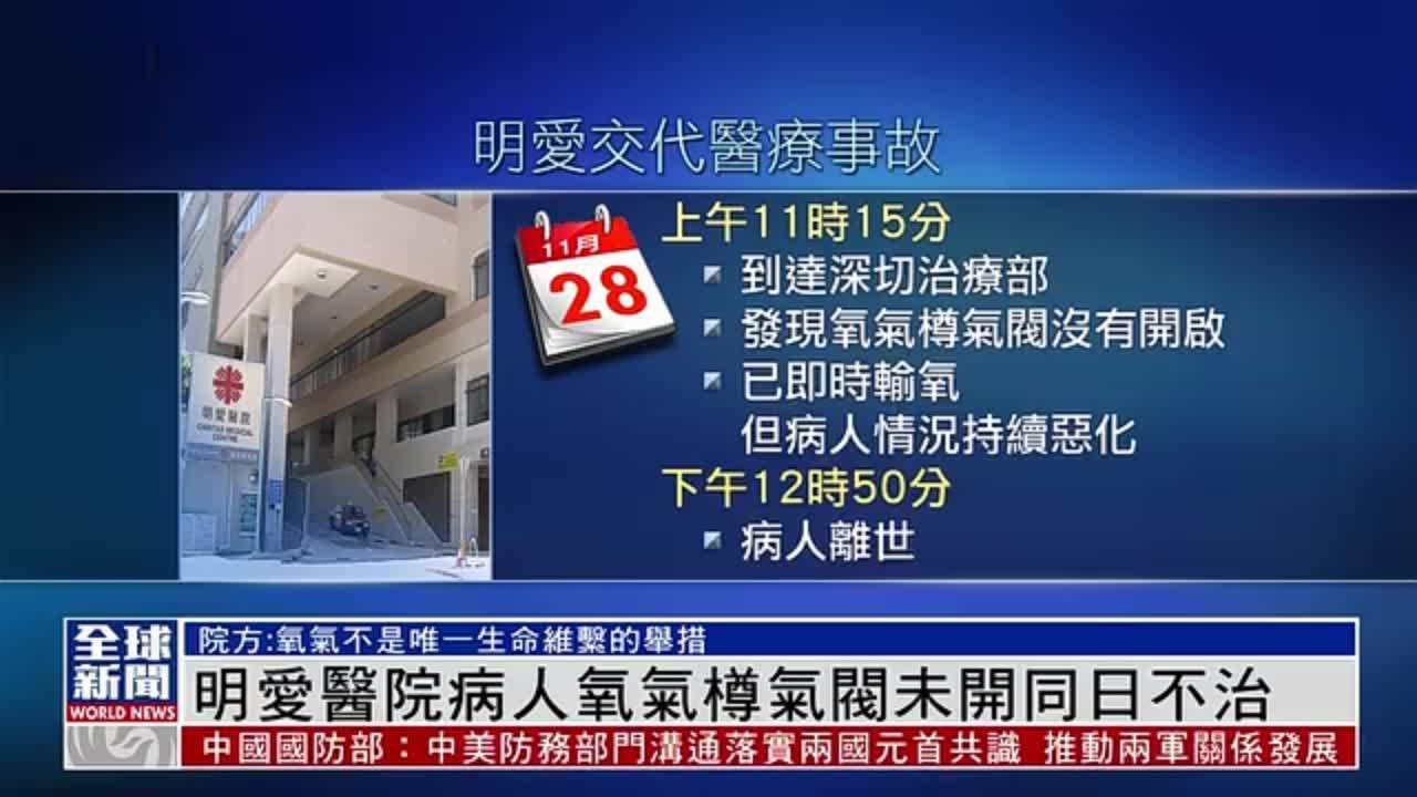粤语报道｜香港明爱医院病人转房期间氧气瓶没开启 经抢救不幸离世