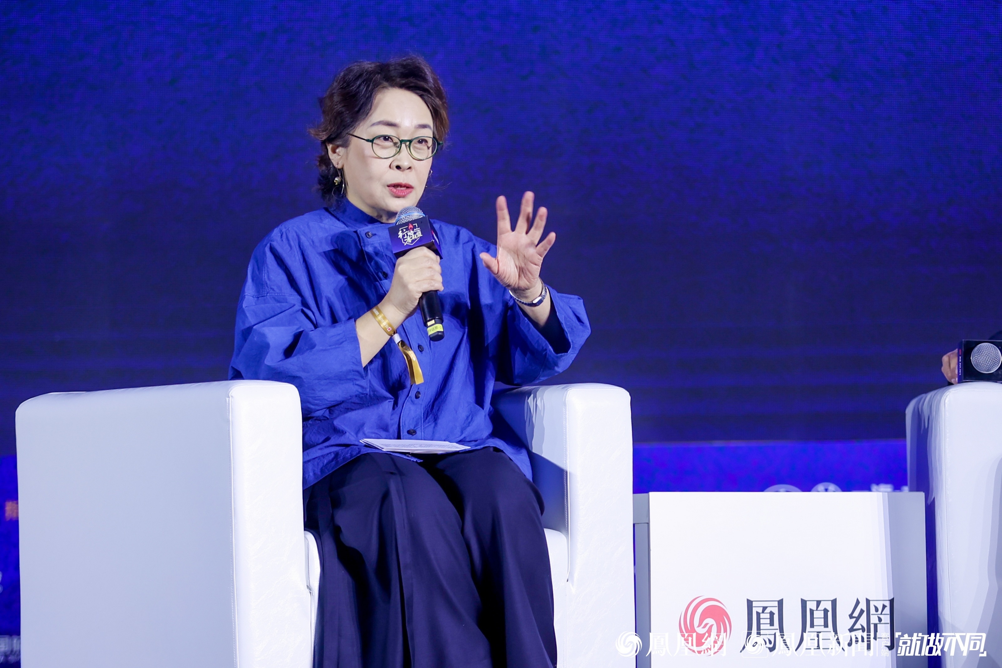 图:著名主持人、它基金理事长张越主持对谈