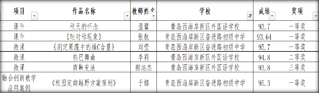 学校教师在各项信息化大赛中获奖