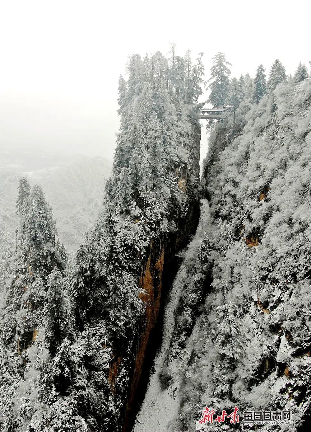 初冬雪雾锁禅林 人间仙境贵清山