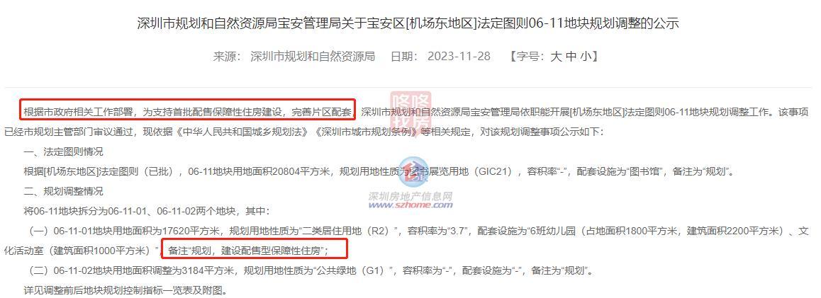 深圳“首批配售保障性住房”来了！配售原则已经定，至少8个项目？