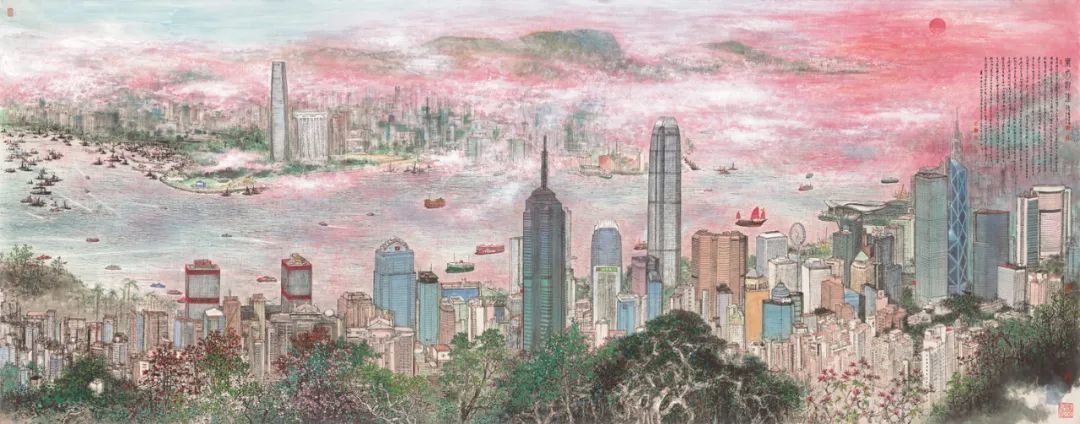 萧晖荣作《东方明珠——日出东方》。