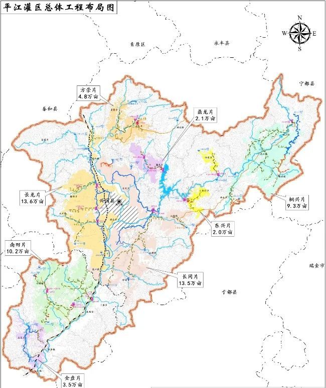 △江西省平江灌区总体工程布局图