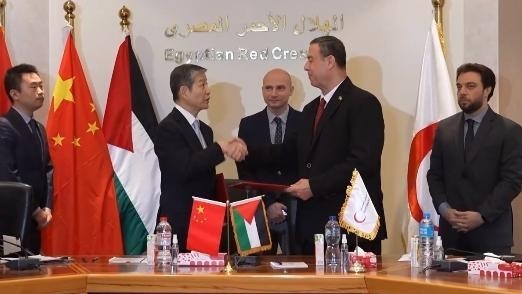中国援加沙地带物资交接证书签字仪式举行