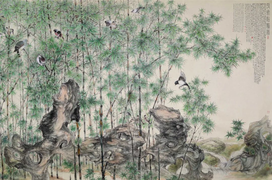 萧晖荣作《平安和谐图》（局部）。