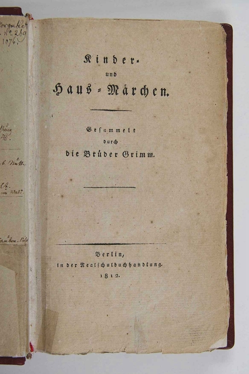 1812年，初版《儿童和家庭童话集》