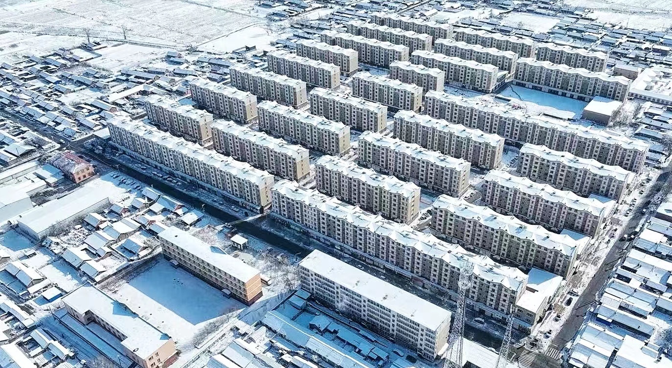 白雪的覆盖下的辉南镇