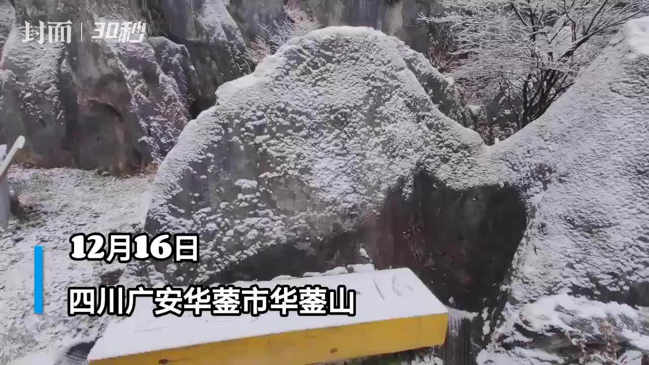 30秒｜今冬首场雪飘然而至，华蓥山太美了