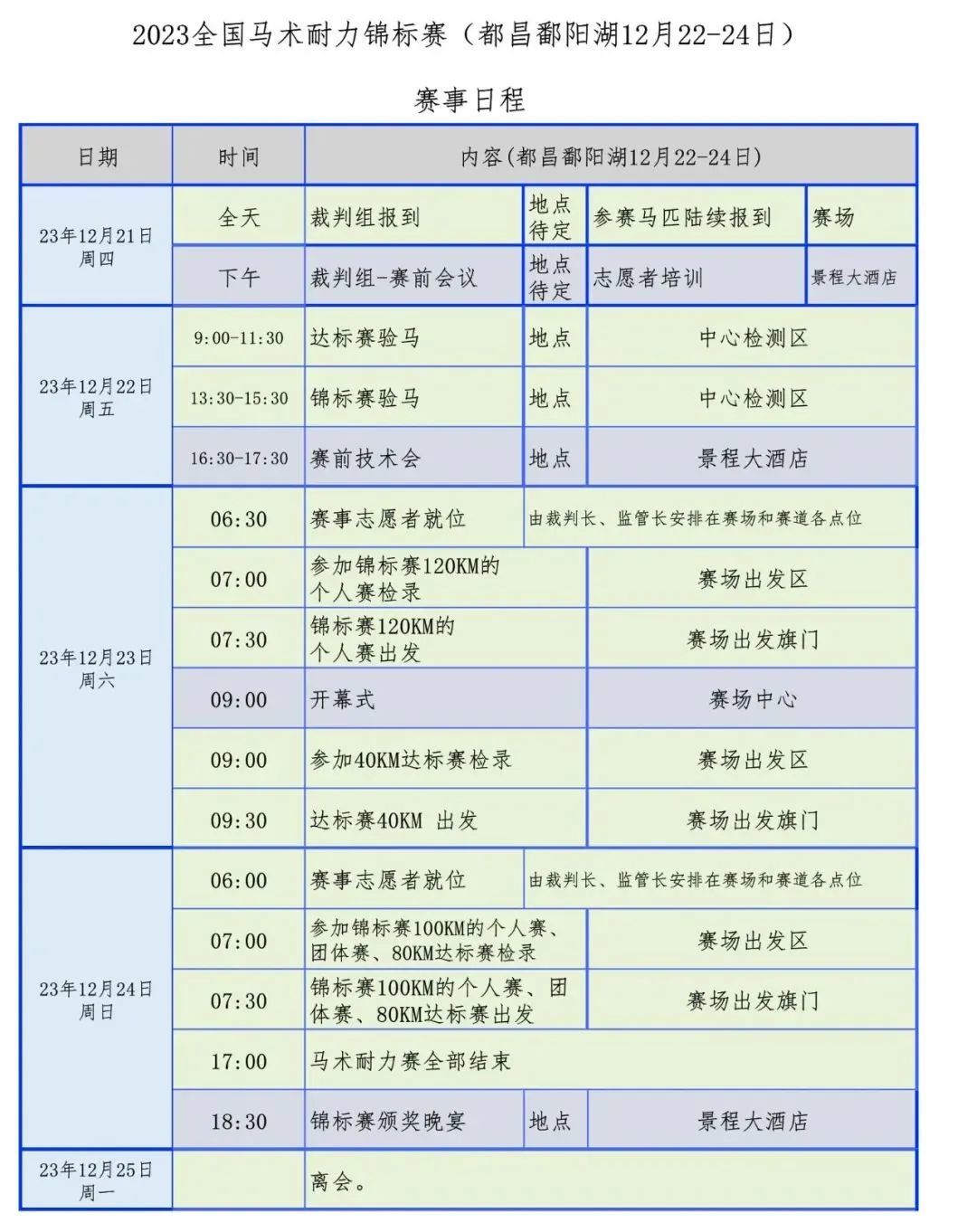 （备注：竞赛日程将根据报名情况进行调整，以赛前技术会发布为准。）