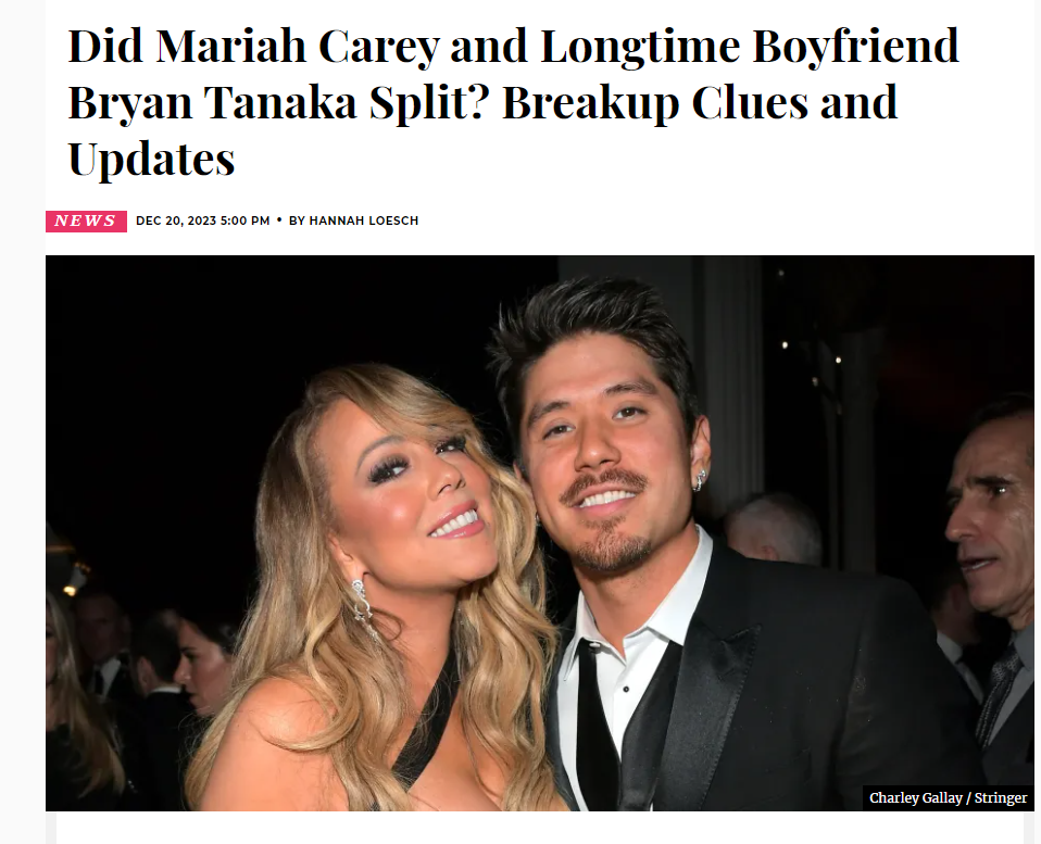 牛姐Mariah Carey与小14岁男友分手 结束7年恋情