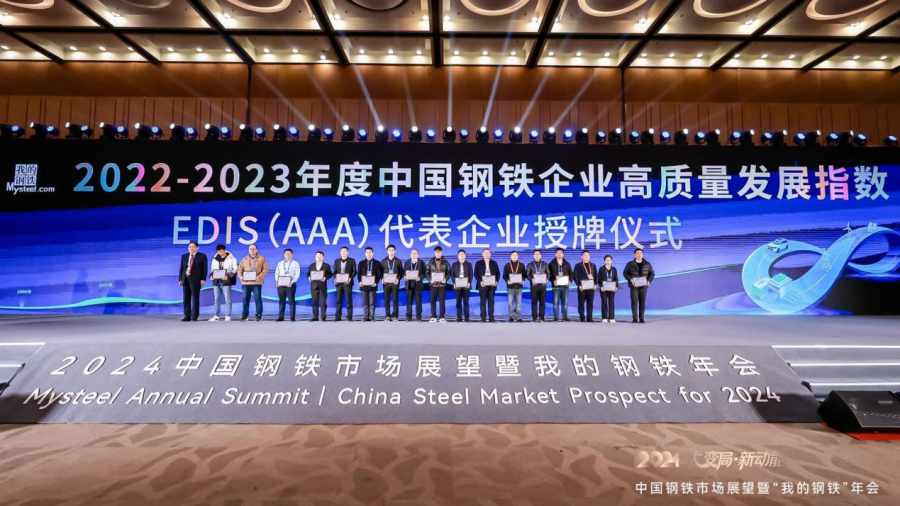 中国钢铁工业协会副秘书长石洪卫为EDISAAA代表企业颁奖