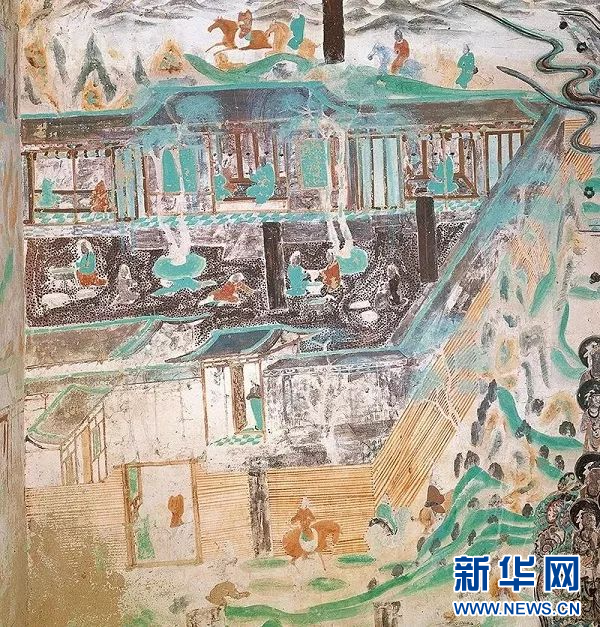 莫高窟第23窟　院落场景　盛唐