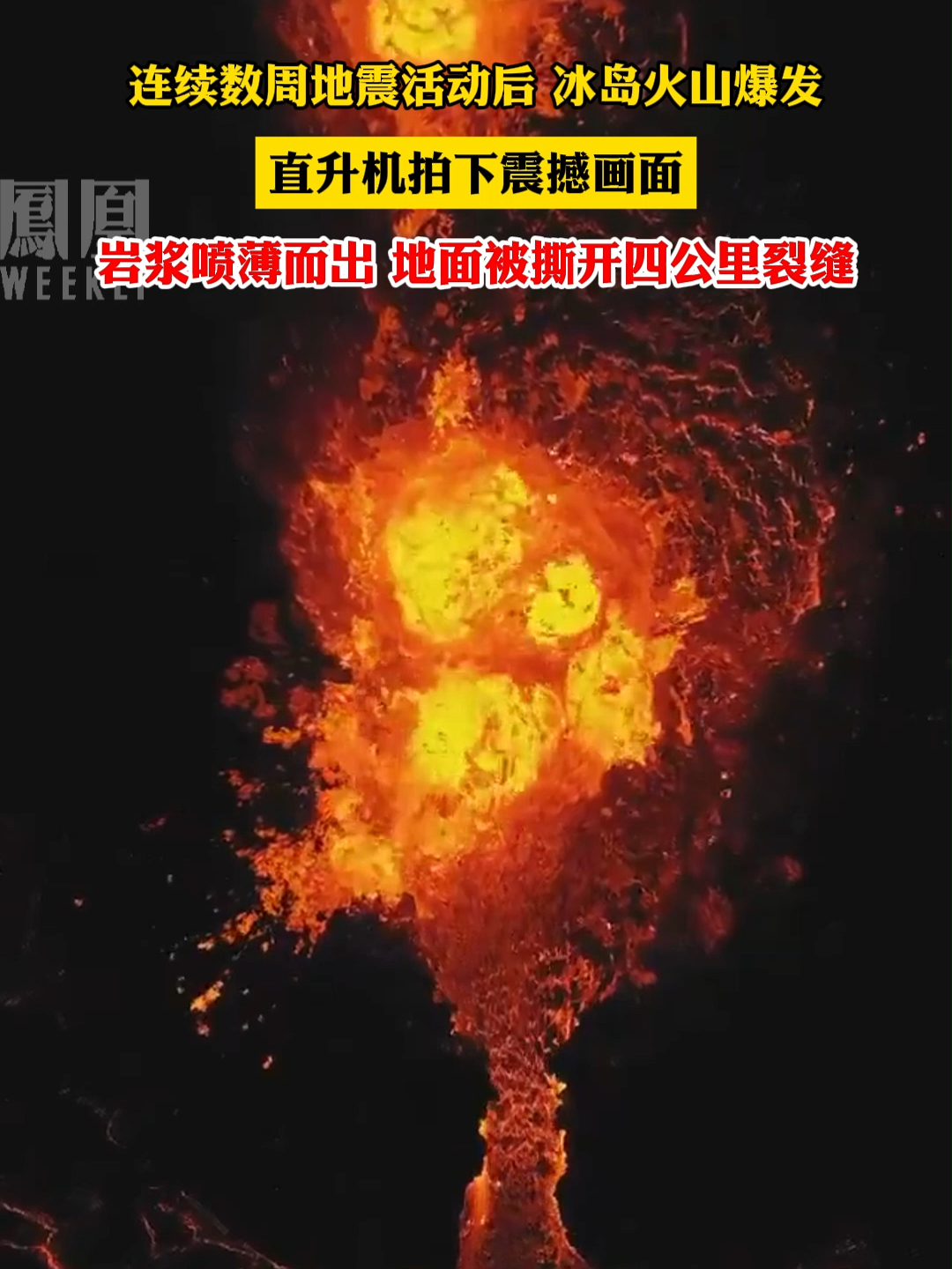 #直升机拍下冰岛火山爆发震撼画面 #尽知天下事