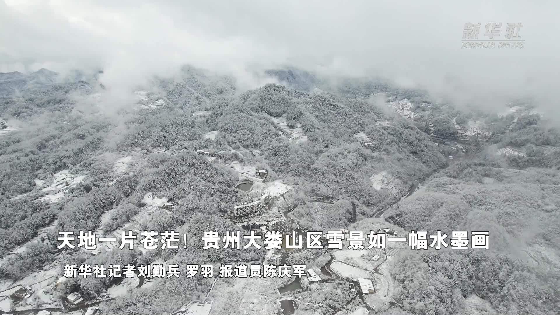 天地一片苍茫！贵州大娄山区雪景如一幅水墨画