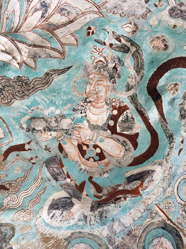 ▲西千佛洞4窟 供养菩萨