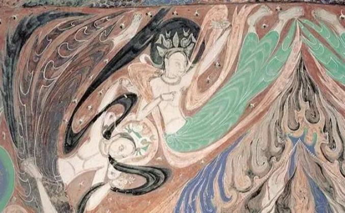 ▲佛背光飞天 西魏 莫高窟285窟 西壁龛顶