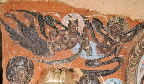 ▲西千佛洞7窟 飞天