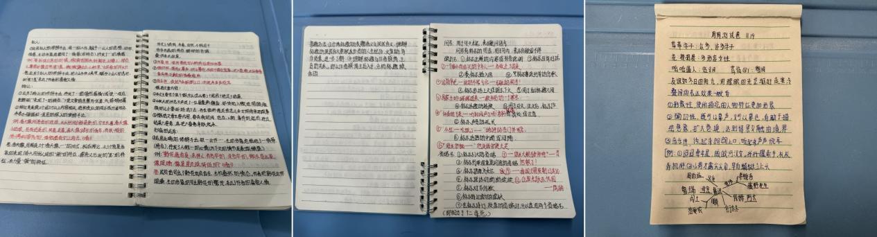 平阴和山学校初一年级学生语文课堂笔记展示