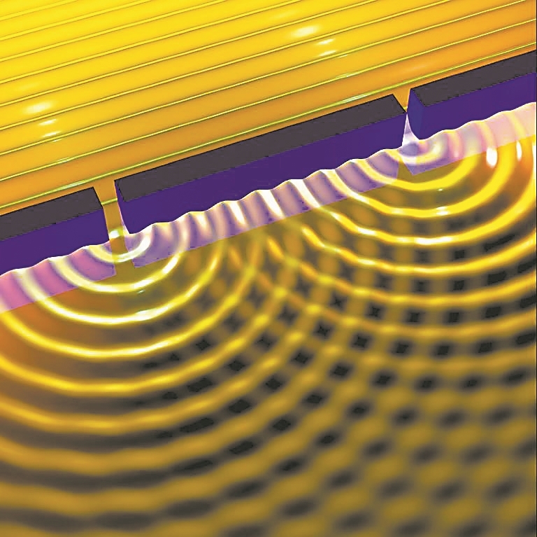 原始双缝实验艺术图。图片来源：《自然》网站