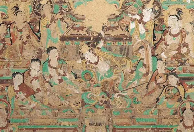 ▲莫高窟112窟反弹琵琶