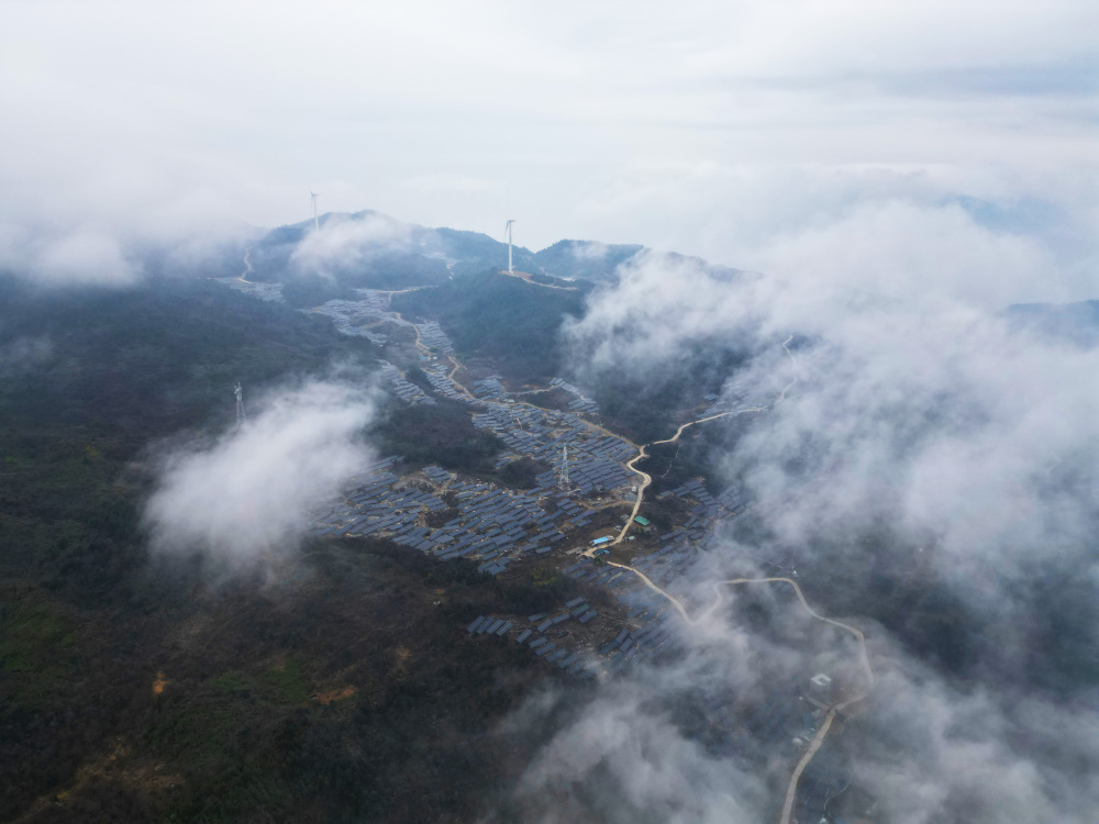 ▲三峡能源巫山县三溪两坪二期200兆瓦农（林）光互补发电项目，实现全容量并网发电。通讯员 陈久玲 摄