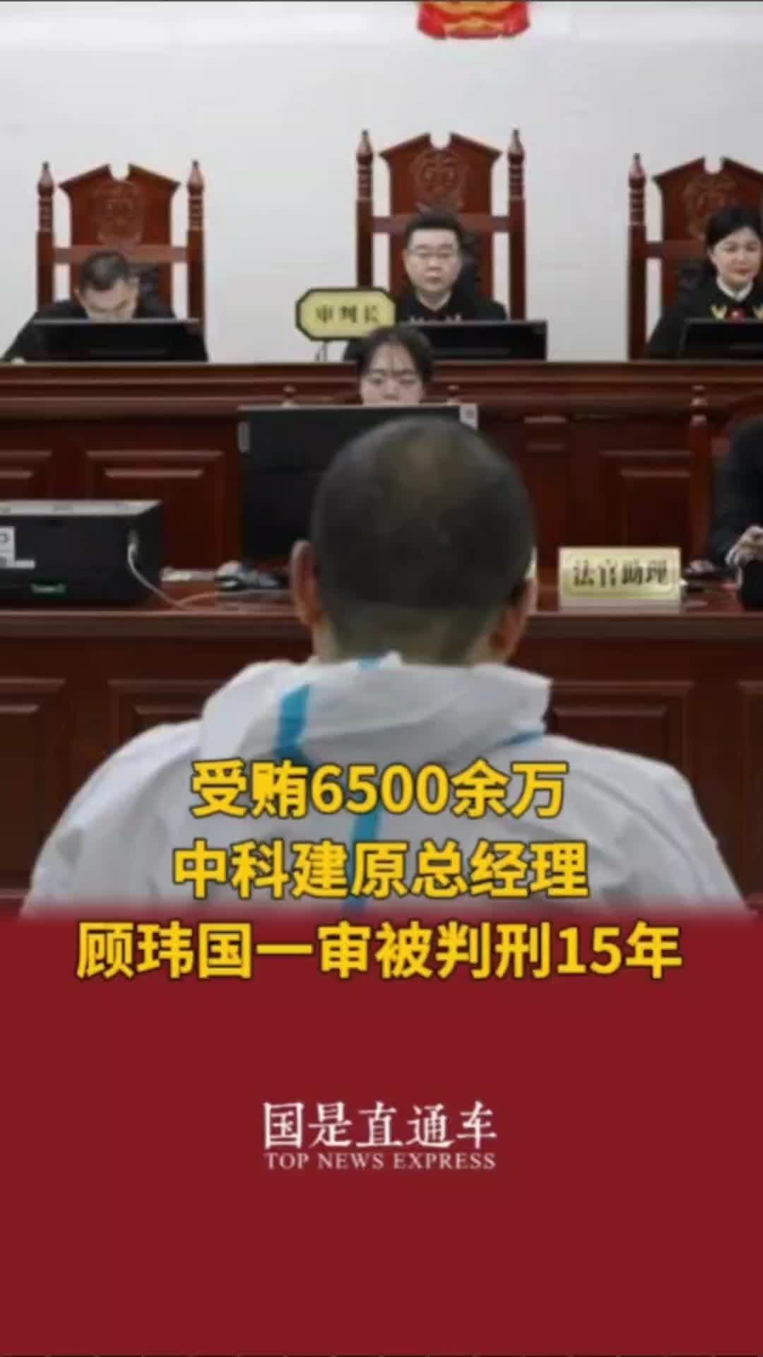 受贿6500余万 中科建原总经理顾玮国一审被判刑15年#国是论坛