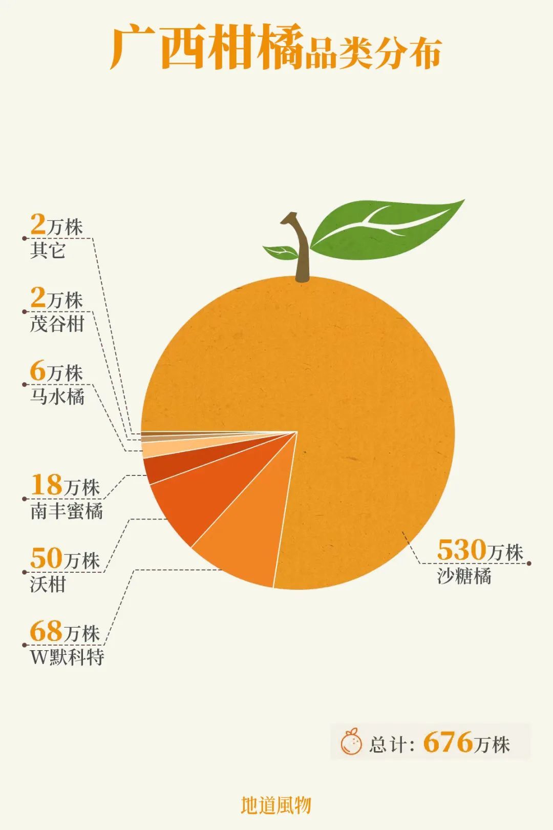 广西柑橘品类分布。制图/九阳