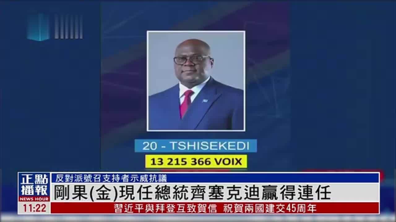 刚果（金）现任总统齐塞克迪赢得连任