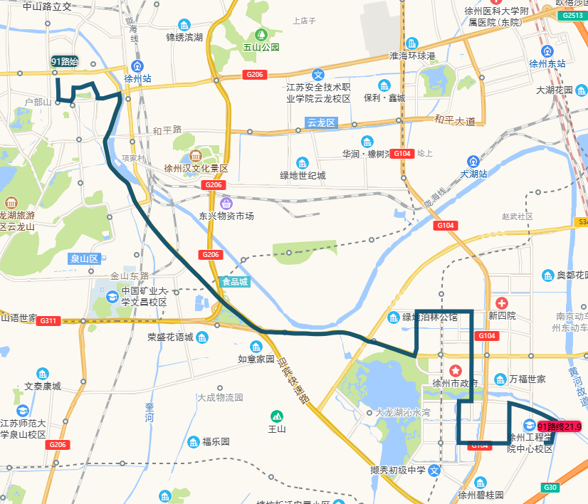 徐州3路公交车路线图图片