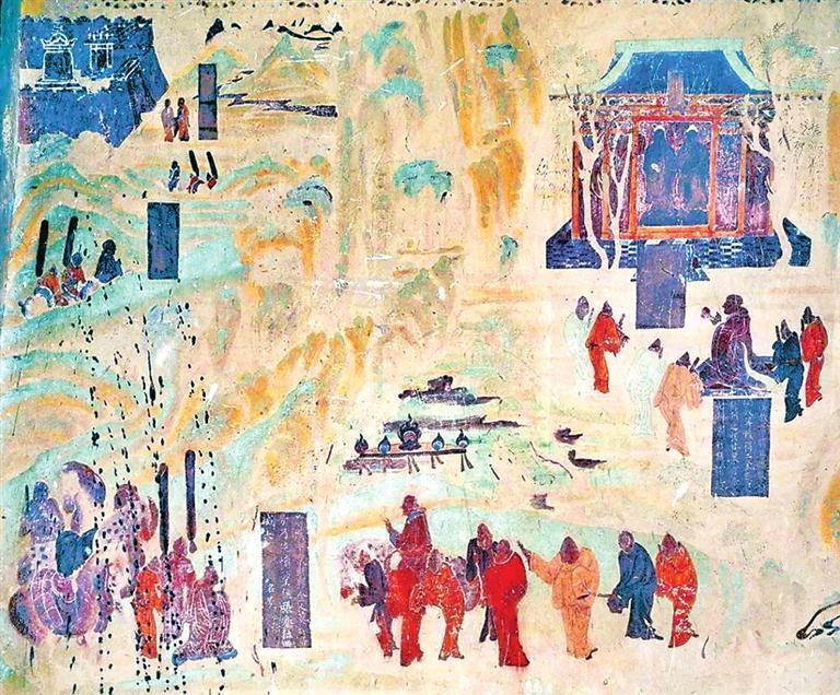 莫高窟第323窟壁画《张骞出使西域图》